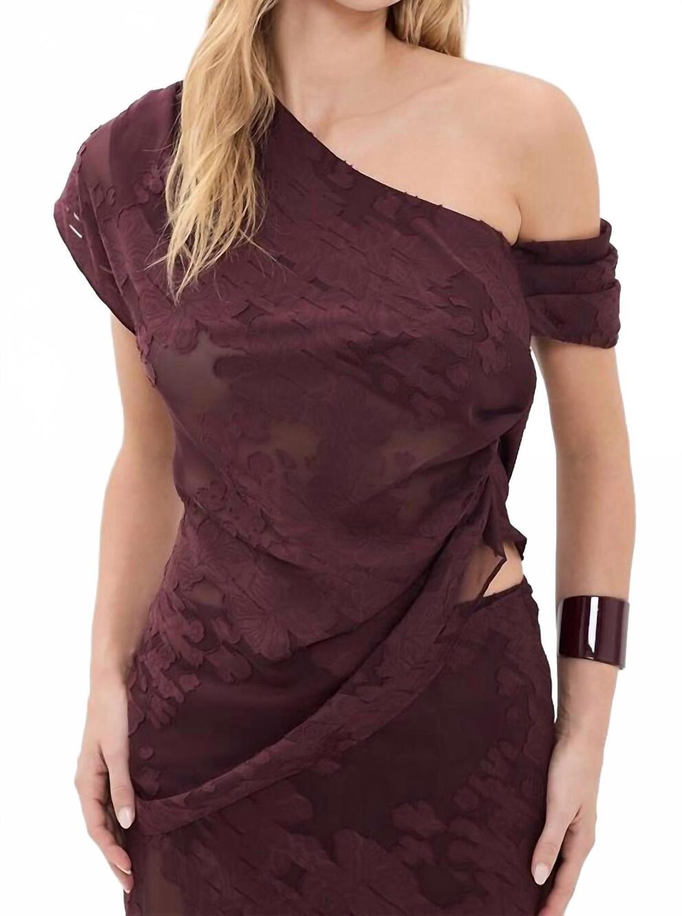 NEW ROAME marcel top in mulberry jacquard
